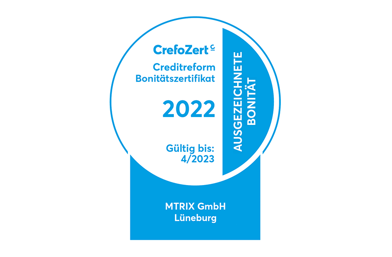 CreFO Zertifikat 2022 für die MTRIX GmbH 